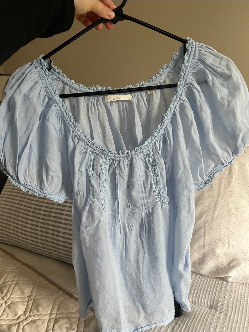DOEN women’s organic cotton blue blouse